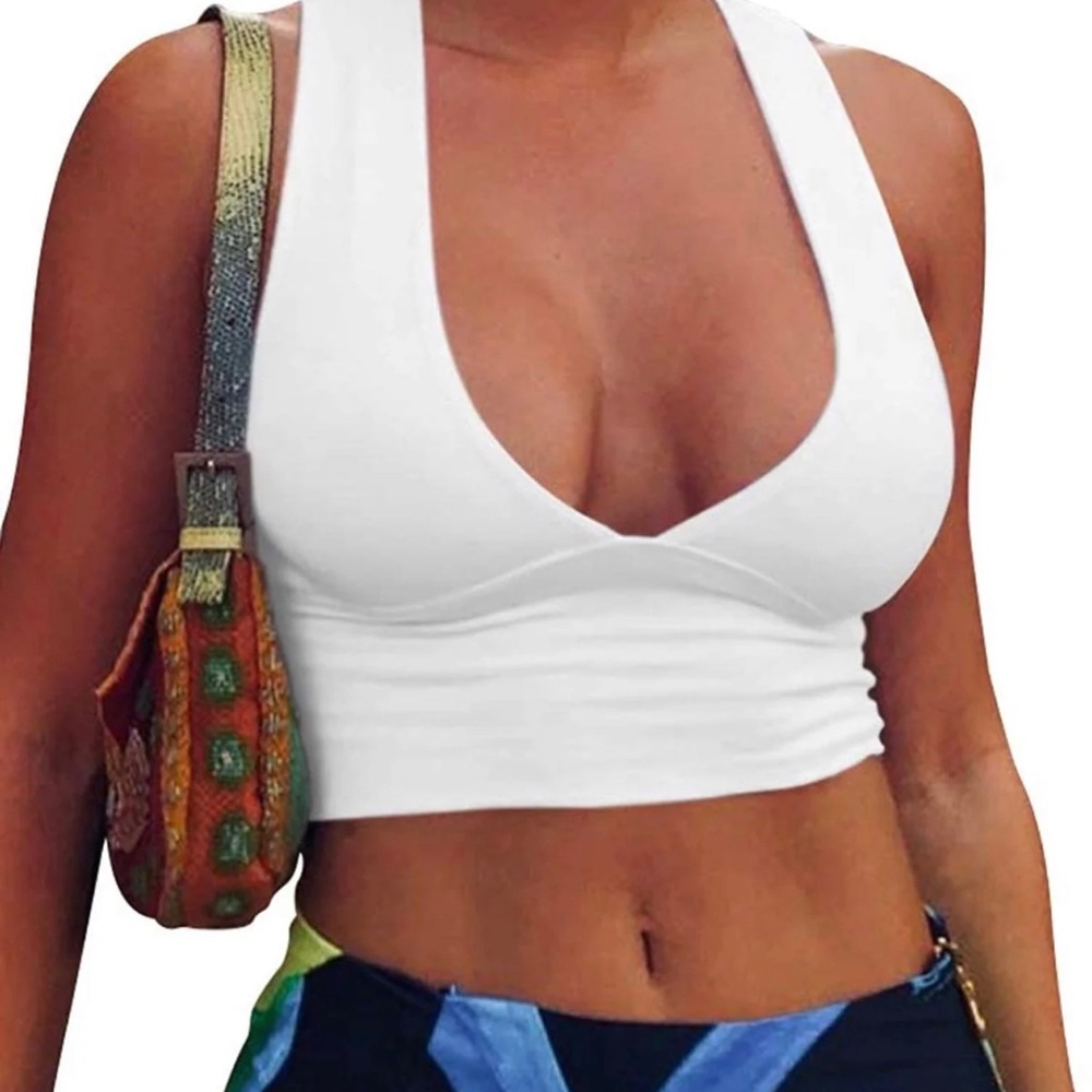 White V Neck Top